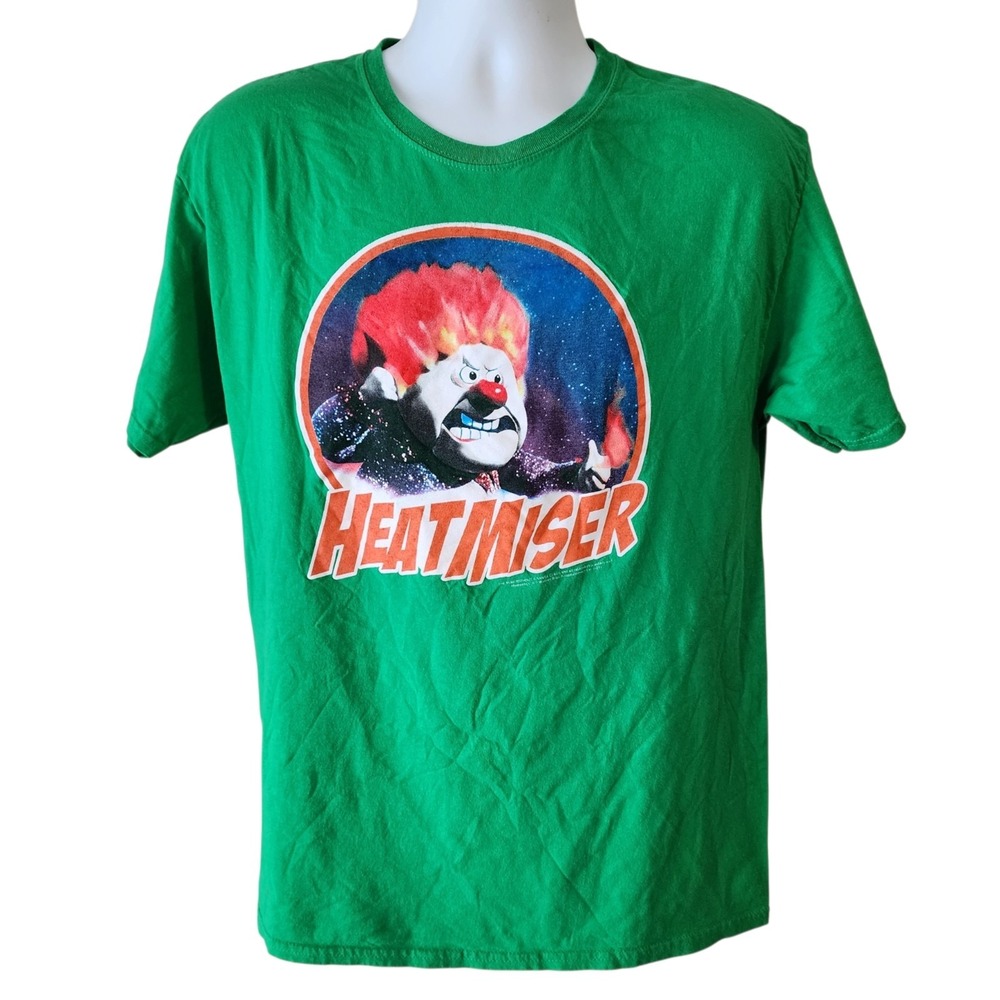 Heat Miser Graphic T-Shirt Men's Medium Green Christmas TV Movie Tee